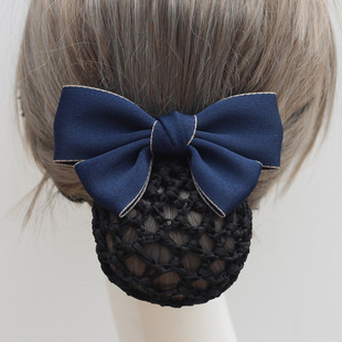 Professional Head Flower Nurse Hair Net Hotel Work Hairpin Bank Nurse Hair Net Bag Stewardess Bow Jewelry