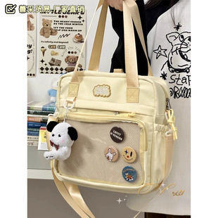 College-style Dual-purpose Backpack Japanese-style Instagram-style Cute Large-capacity Portable Crossbody Bag Transparent Pumpy Pain Bag Baby Bag