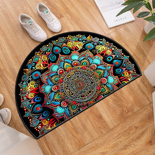 TEMU Represent Vintage Semicircle WELCOME Printing Floor Mat Household Entrance Entrance Dirty-Resistant Door Mat Easy to take care