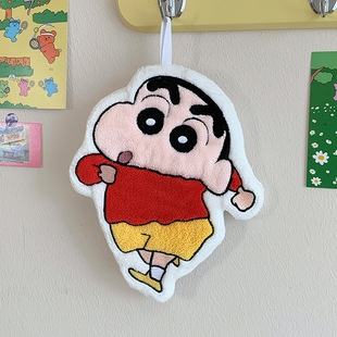 Рыночная живопись и Crayon Shinchan авторизованное полотенце для рук Коралловый бархат быстро впитывает воду, двухслойное милое детское полотенце
