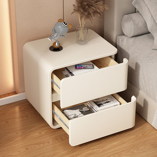 Cross-border a generation of modern simple luxury solid wood bedside table minimalist advanced cream wind bedside cabinet bedroom