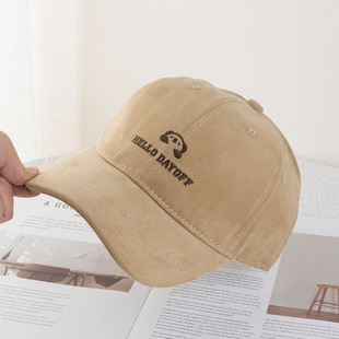 Japanese Style Retro Big Head Style Simple Panda Embroidered Baseball Cap Women's Hong Kong Style Tooling Sunshade Sanding Cap Men's Trendy
