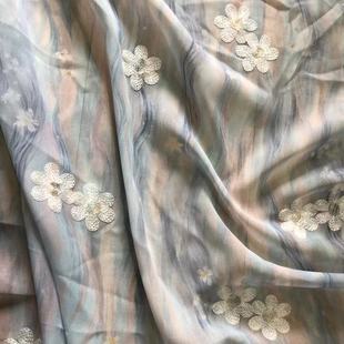 Xiaojun Textile Computer Mesh Embroidered Printed Fabric Fashion Fabric Children's Wear Fabric Dress Hanfu Fabric