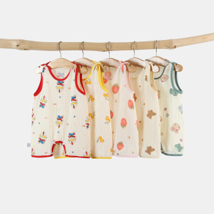 Baby Vest Hayak Summer Pure Cotton Breathable Gauze Sleeveless Sleeveless Sleepless Sleepless Sleepless Sleepless Sleepless Sleepless Sleepless Sleebbing Clothes