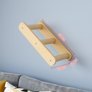 Cat Climbing Rack Wall-mounted Solid Wood Wall-mounted Cat Climbing Rack Wall-mounted Cat's Nest Climbing Platform Ladder Sisal Cat Grasping Column Cat Tree