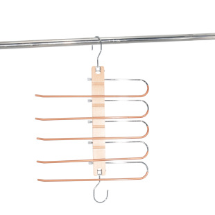 Household Folding Multi-Layer Pants Rack Pull Rod Hanger Practical Magic Pants Clip Wardrobe Storage Finishing Rack Pants Hanger
