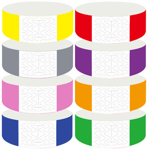 Disposable bracelet waterproof paper wristband event tickets neon wristband admission concert identification band