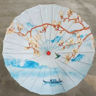 Wholesale Classical Printed Silk Umbrella Chinese Style Craft Umbrella Decorative Hanfu Dance Umbrella Wedding Show Oil Paper Umbrella