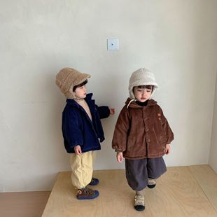 Детская хлопчатобумажная одежда с плюшевым толстым вельветом для мальчиков хлопчатобумажная одежда для девочек зимняя хлопчатобумажная куртка 2022 новые детские куртки