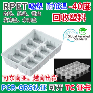 Rpet High Temperature Resistant Blister Lunch Box Grs Certified Manufacturer Colorful Tray Low Temperature Cooked Food Tray Can Be Put into the Microwave Oven