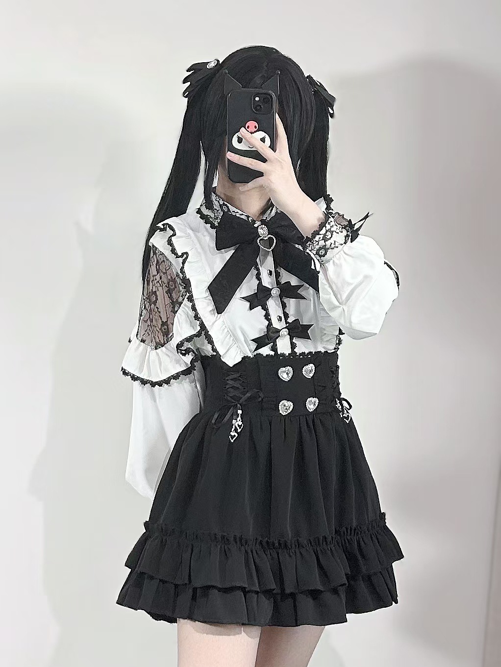 Japanese-Style College Slimming Suit Dress for Women, Autumn White Long-Sleeve Shirt with High-Waisted Slimming Skirt Two-Piece Set