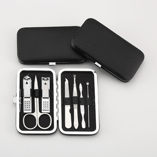 Carbon steel manicure nail tools nail scissors business gifts printable logo black nail clippers suit beauty 7
