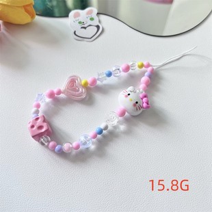 New mobile phone lanyard Japanese and Korean-style ccd camera pendant ins cheese KT cat mobile phone chain simple beaded camera bag