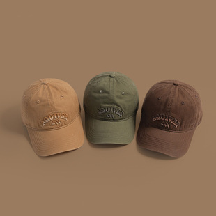 Three-Dimensional Embroidered Baseball Cap for Women, Niche Stylish Designer Gradient Letter Peaked Cap, Trendy Men's Versatile Large Head Circumference