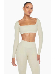 BootyCamp Long Sleeve Yoga Suit Europe and America Quick-drying Naked Fitness Suit Sports Running Short T-shirt Jacket 1628