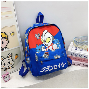 2024 New Kindergarten Small Class Cute Cartoon Animation Nylon Backpack for Boys and Girls Lightweight Schoolbag Foreign Trade