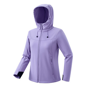 Outdoor Soft Shell Windproof Waterproof Warm Jacket Solid Color Cardigan Hooded Mountaineering Fishing Suit Group Purchase Printing LOGO