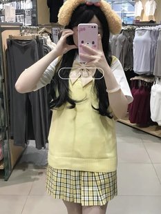 Original Student School Supply College Style Vest Knitwear Basic Shirt Pleated Skirt JK Uniform suit