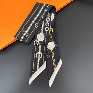 New silky silk scarf wholesale twill silk digital printing women's hair with hand gift scarf bevel scarf all-match