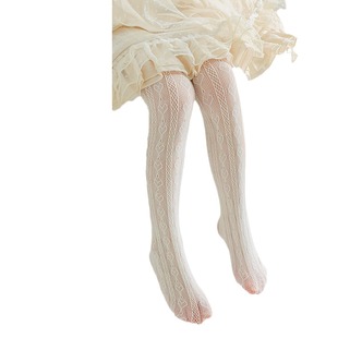 Jumpsuit socks girls summer thin hollow children's socks white mosquito socks Lolita leggings socks vintage