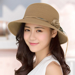 Outdoor Folding Straw Hat Women's Summer Sun Hat Korean-style Trendy Big Rim Women's Sun Hat Summer Beach Hat