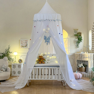 Shading Cloth Curtain Double-layer Yarn Dome Mosquito Net Class A Shading Yarn Single and Double Civil Air Defense Privacy Skin-friendly Princess Wind Ceiling Mosquito Net