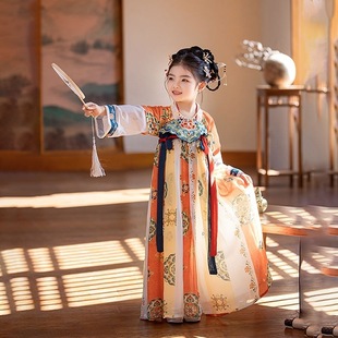 Girls' Hanfu Spring and Autumn 2025 New Children's Chinese Style Ancient Costume Super Fairy Chest-length Dress Tang Suit Girls' dress