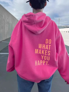 Cross-border Women's Sweat Loose XS-5XL Autumn and Winter New Letters DO All-match Casual Printed Top Hooded Sweat