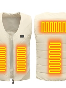 Cross-border new heating vest V-neck four-zone dual-control intelligent heating vest men's and women's constant temperature warm coat