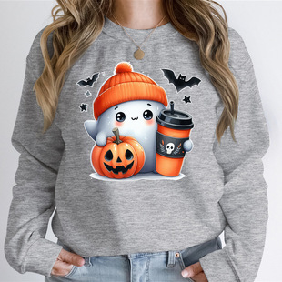 Happy Halloween Print Hoodies Women Summer Casual Sweatshirt