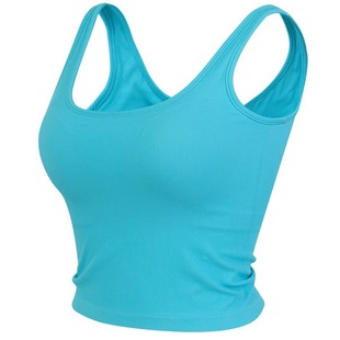 Cross-Border Pilates Yoga Bra Quick-Drying Sleeveless Running Top All-In-One Bra Shock-Proof Sports Vest