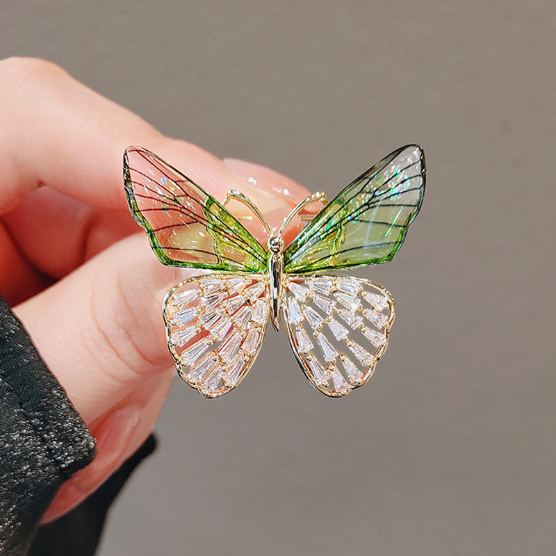 Fashionable Corsage Cross-Border Brooch for Women, Anti-Exposure Butterfly Brooch, High-End Niche New Style Corsage
