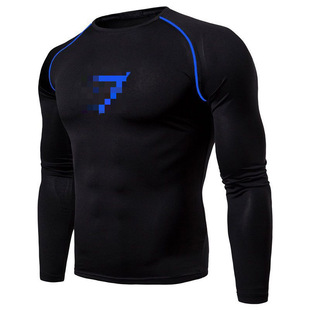 Men's Fitness Clothes Autumn and Winter Fitness Long-sleeved Men's Quick-drying Elastic Training Men's Sportswear Long-sleeved Sweat-wicking Base Shirt
