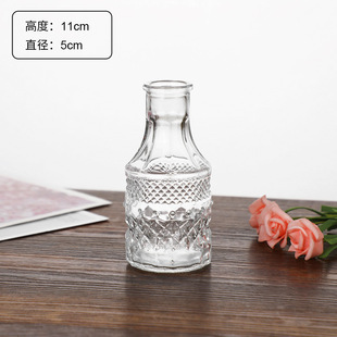 Foreign Trade Light Luxury Vintage Glass Vase Transparent Ins Style Ornaments Flower Ornaments Middle Ancient High-grade Small Vase suit