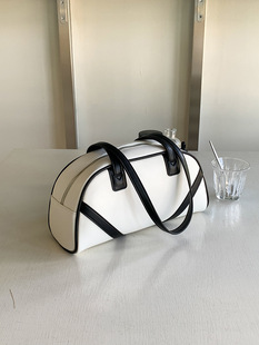 South Korea Underarm Bag Women's Niche Design Contrast Color Stitching Portable Shoulder Bag Women's High-end New Commuter Bag