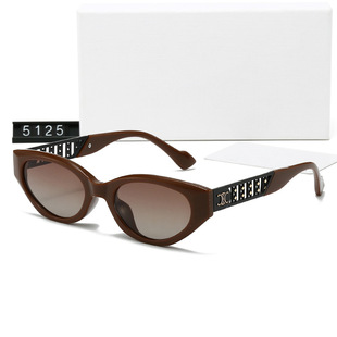 European and American Trend New Cat's Eye Hollow-out Mirror Leg Polarized Sunglasses Advanced Sense Fashion Wear Street Photograph Sunglasses 5125