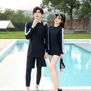 Factory direct parent clothing diving suit couple long sleeve swimsuit conservative snorkeling surfing suit sunscreen sports swimming suit