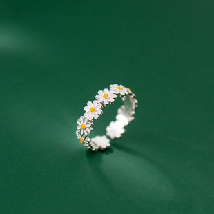 Daisy Ring Mori Style Fresh White Flower Glue Dropping Ring Cross-border Korean Style Women's Elegant Bracelet