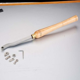 New hand-held wooden handle turning wooden knife high-speed steel woodworking tool with 6 cutter heads and hole-cutting woodworking turning tool