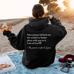 Внешняя торговля dear person behind me толстовка с капюшоном простой буквенный свитер Oversized Hoodie