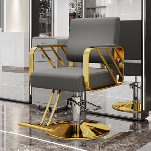 Popular Black Warrior barber shop chair hair salon hair salon chair high-end hair cutting chair lifting and rotating special hot dyeing