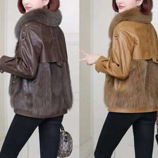 2024 winter new Tuscan new coat fur one autumn and winter warm leather coat other