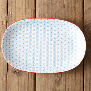Nordic creative modern simple underglaze Japanese ceramic tableware household 10-inch oval food fish plate plate