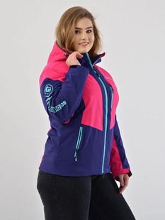 Winter plus size hot-gathering veneer ski suit women's cross-border outdoor mountaineering double-layer high windproof waterproof jacket top