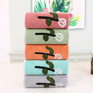 Cross-border manufacturers wholesale coral fleece towel towel towel towel embroidered a flower absorbent lint soft face towel