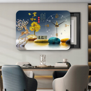 Modern light luxury feather meter box decorative painting with clock shield distribution box switch box cover perpetual calendar hanging painting