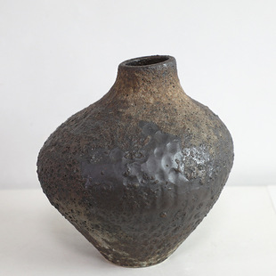 Ceramic Pot Vase Coarse Pottery Vase Flower Arranging Retro Nostalgic Handmade Homestay Hotel Silky Style Zen Ornaments Crafts