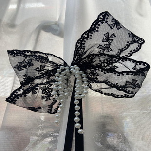 French Retro Gauze Curtain Strap Curtain Buckle Strap Curtain Bow Lace Pearl Lace Strap Rope Strap