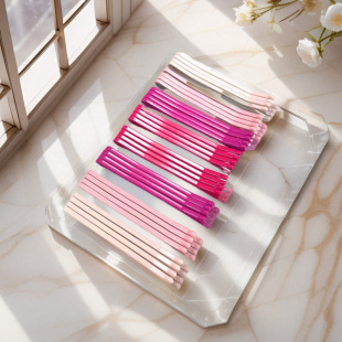 Guangdong Jihua Supply Handmade Paint One-word Clip Wavy Steel Wire Clip Candy Color Hair Clip Bangs Hair Clip High Quality