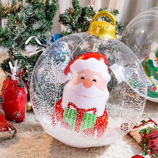 Cross Border 2024 Christmas Decoration Ball christmas Party Supplies Courtyard Christmas Hanging Ornaments Inflatable Christmas Ball